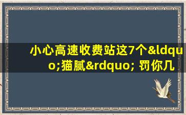 小心高速收费站这7个“猫腻” 罚你几百还要扣分